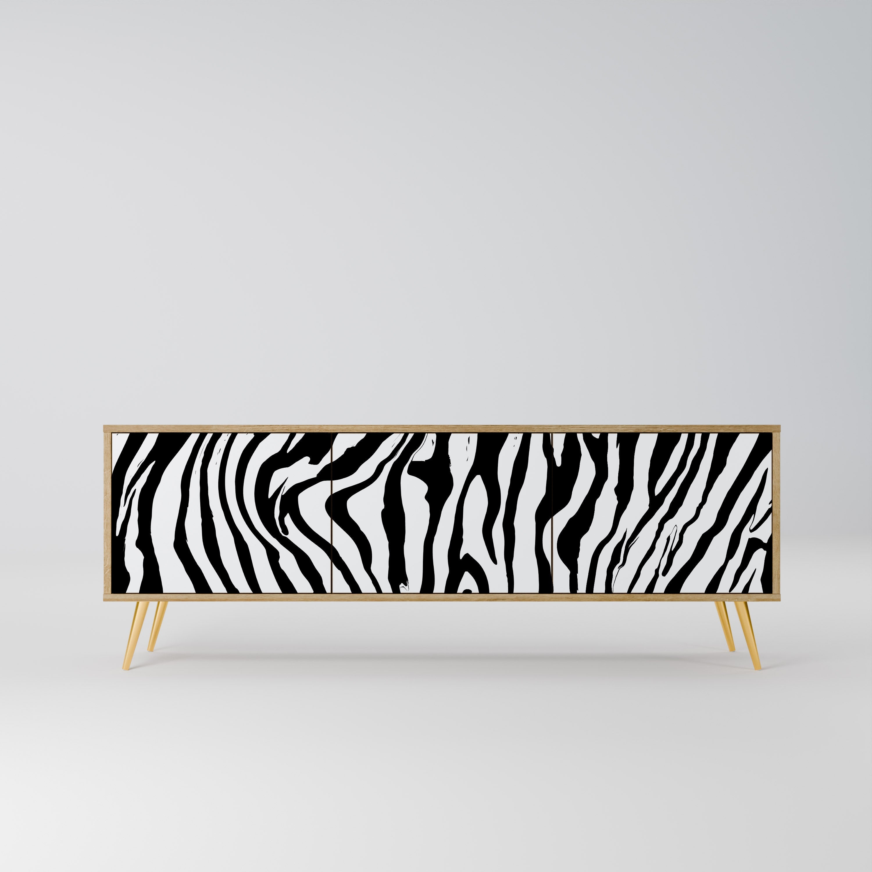SPLENDID ZEBRA TV-bänk med 3 dörrar i ekeffekt