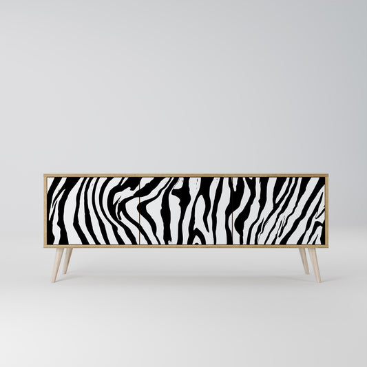 SPLENDID ZEBRA TV-bänk med 3 dörrar i ekeffekt