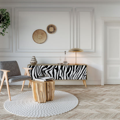 SPLENDID ZEBRA TV-bänk med 3 dörrar i ekeffekt