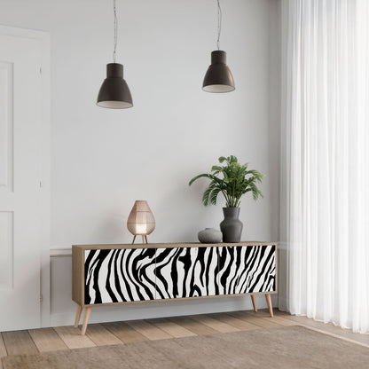 SPLENDID ZEBRA TV-bänk med 3 dörrar i ekeffekt