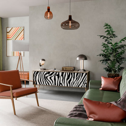 SPLENDID ZEBRA TV-bänk med 3 dörrar i ekeffekt