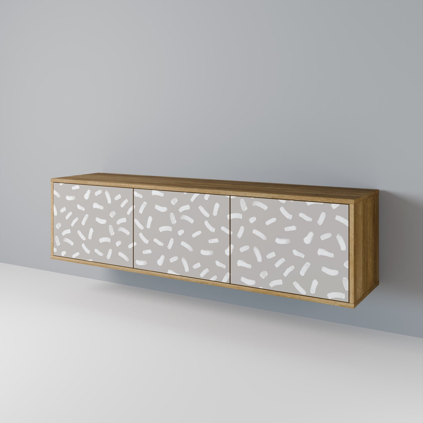 PASSING SECONDS 3-Door TV Stand in Oak Effect