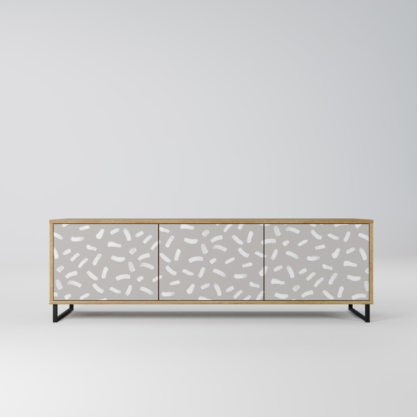PASSING SECONDS 3-Door TV Stand in Oak Effect
