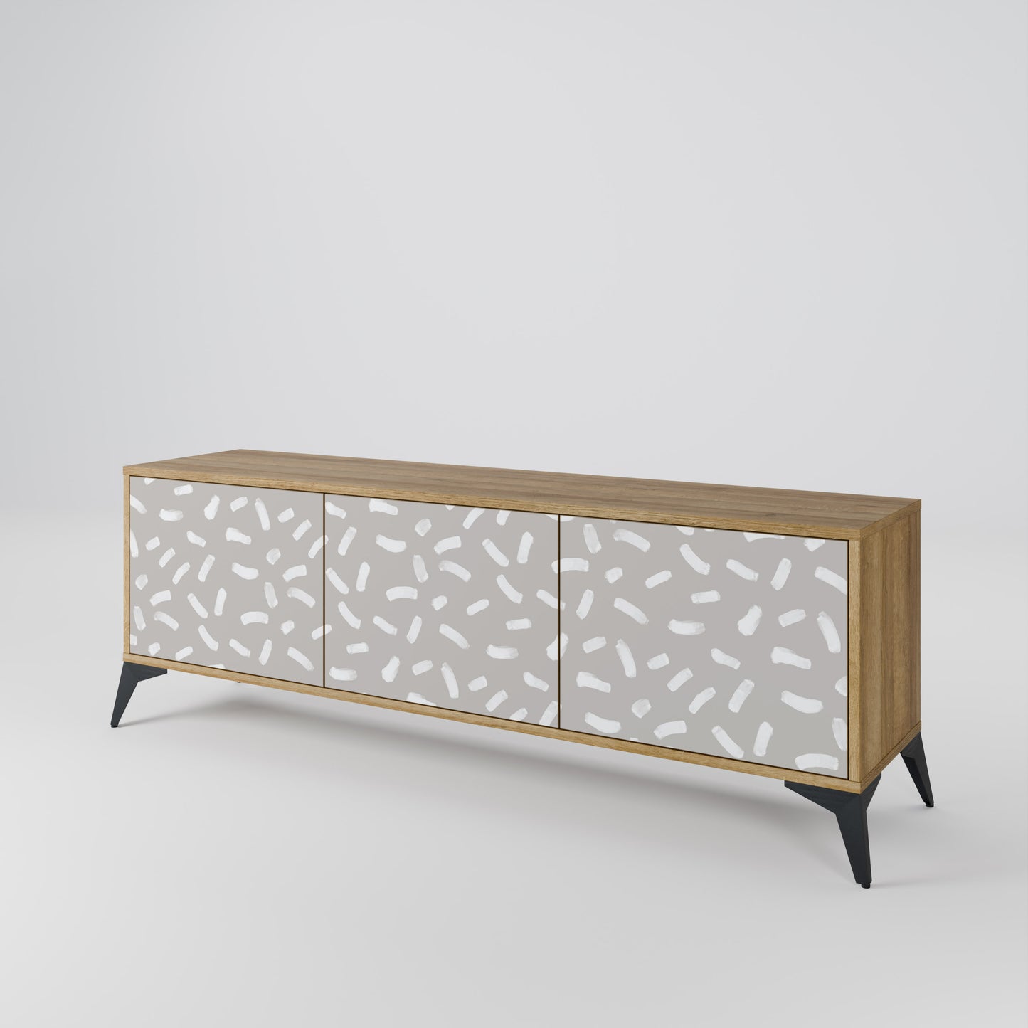 PASSING SECONDS 3-Door TV Stand in Oak Effect