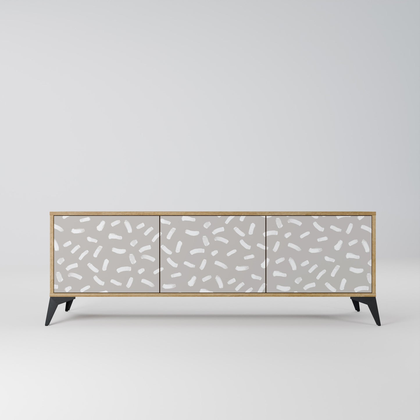 PASSING SECONDS 3-Door TV Stand in Oak Effect