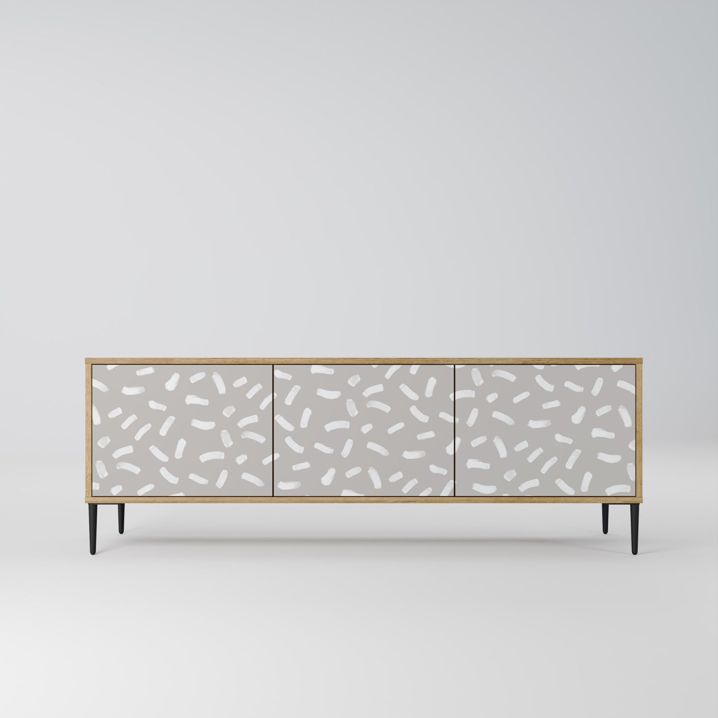 PASSING SECONDS 3-Door TV Stand in Oak Effect