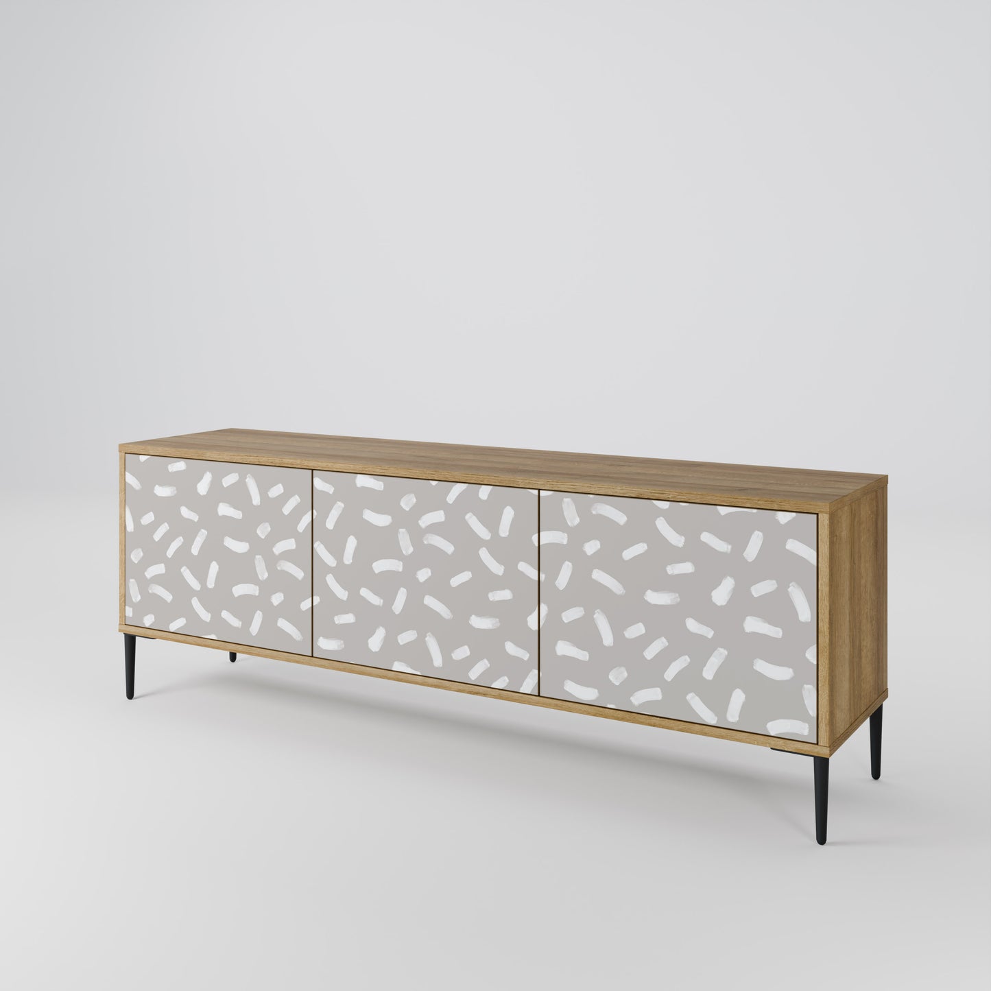 PASSING SECONDS 3-Door TV Stand in Oak Effect