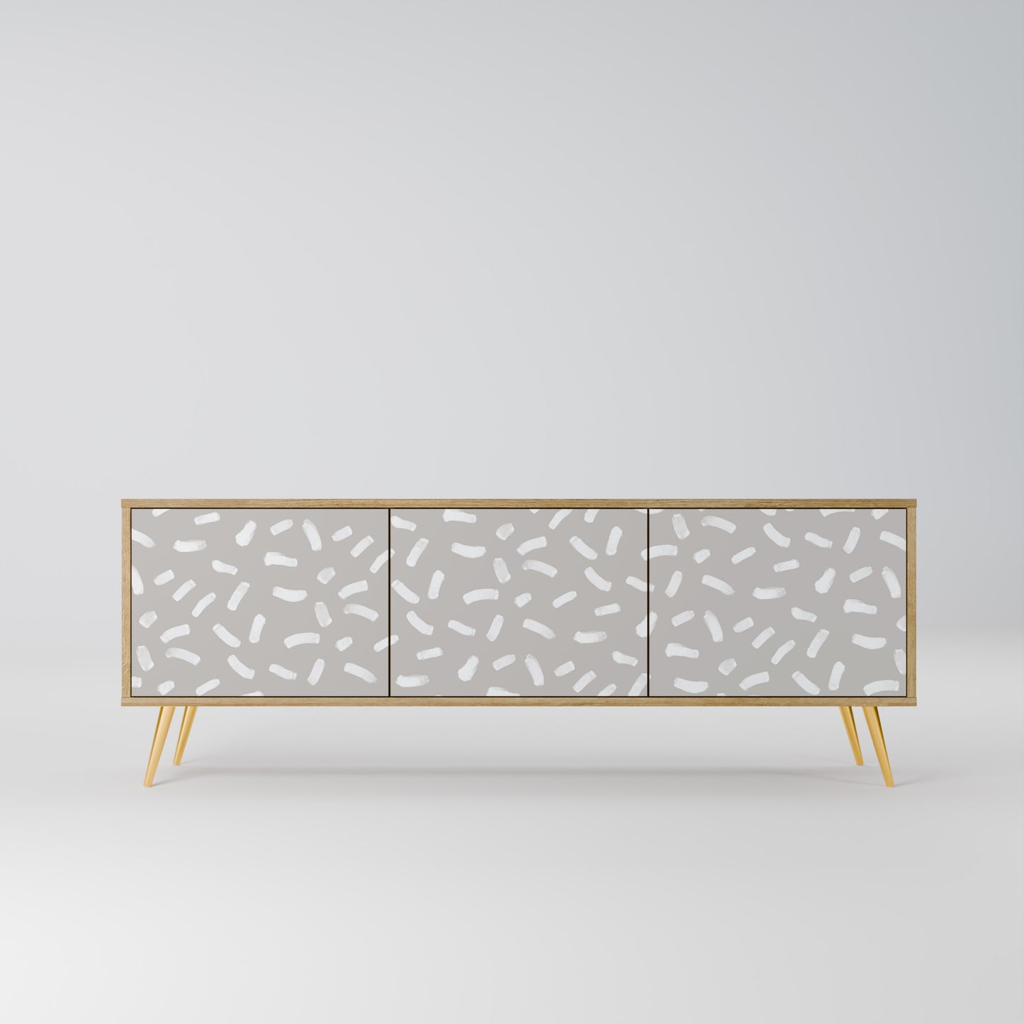 PASSING SECONDS 3-Door TV Stand in Oak Effect