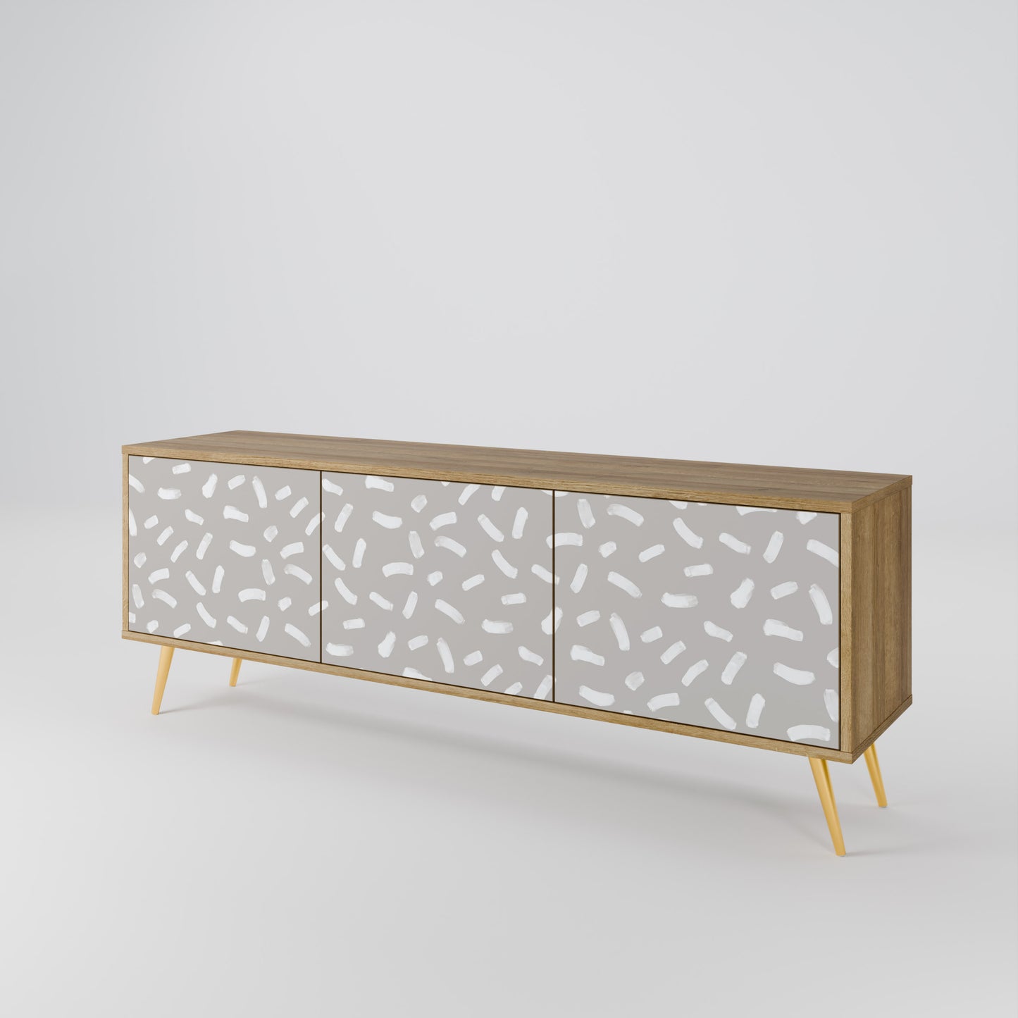 PASSING SECONDS 3-Door TV Stand in Oak Effect