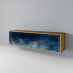 CELESTIAL FALL TV-bänk med 3 dörrar i ekeffekt