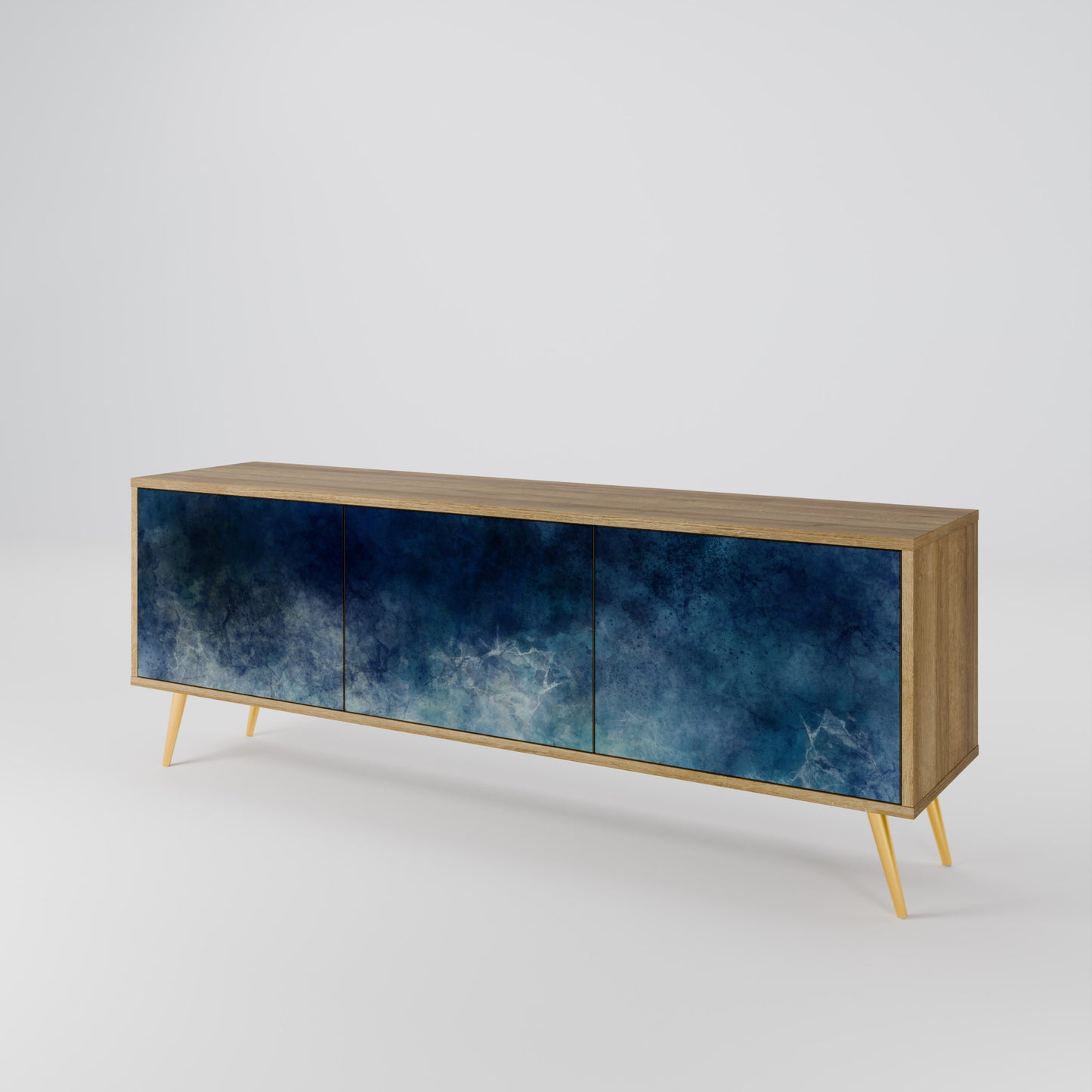 CELESTIAL FALL 3-Door TV Stand in Oak Effect