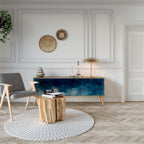 CELESTIAL FALL TV-bänk med 3 dörrar i ekeffekt