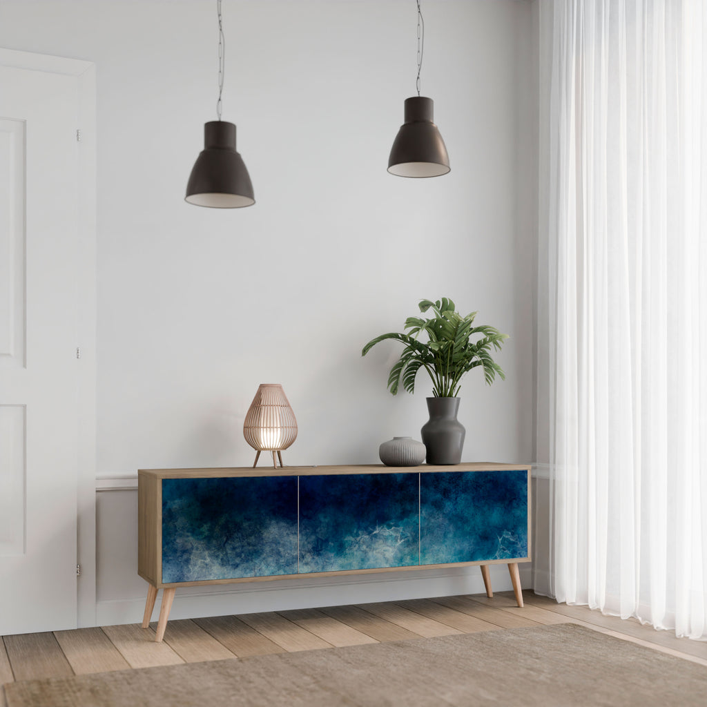 CELESTIAL FALL TV-bänk med 3 dörrar i ekeffekt