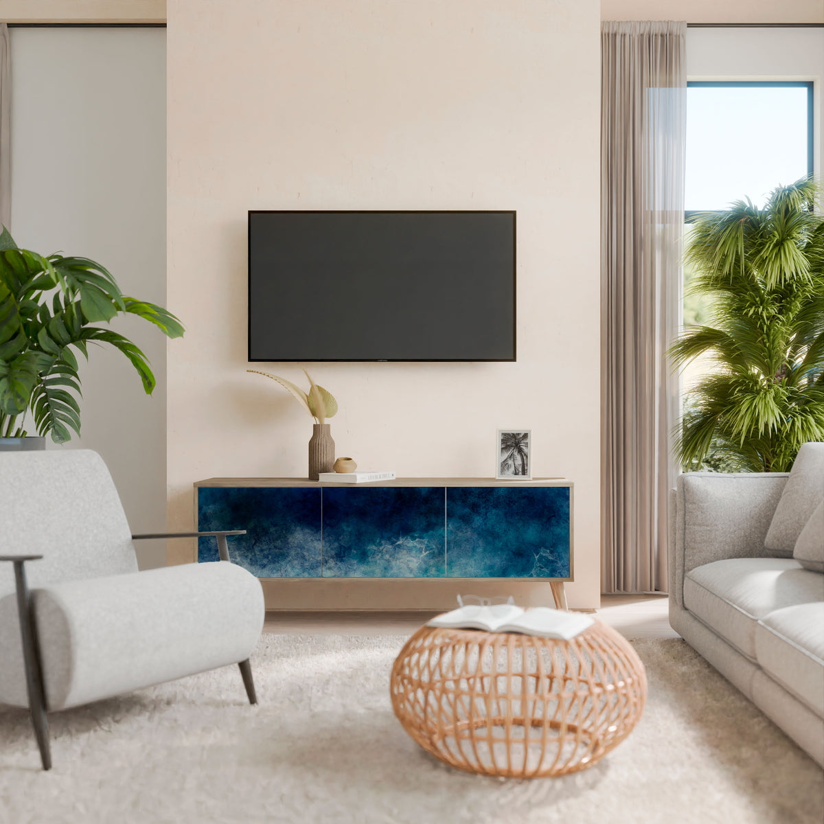 CELESTIAL FALL 3-Door TV Cabinet
