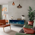 CELESTIAL FALL TV-bänk med 3 dörrar i ekeffekt