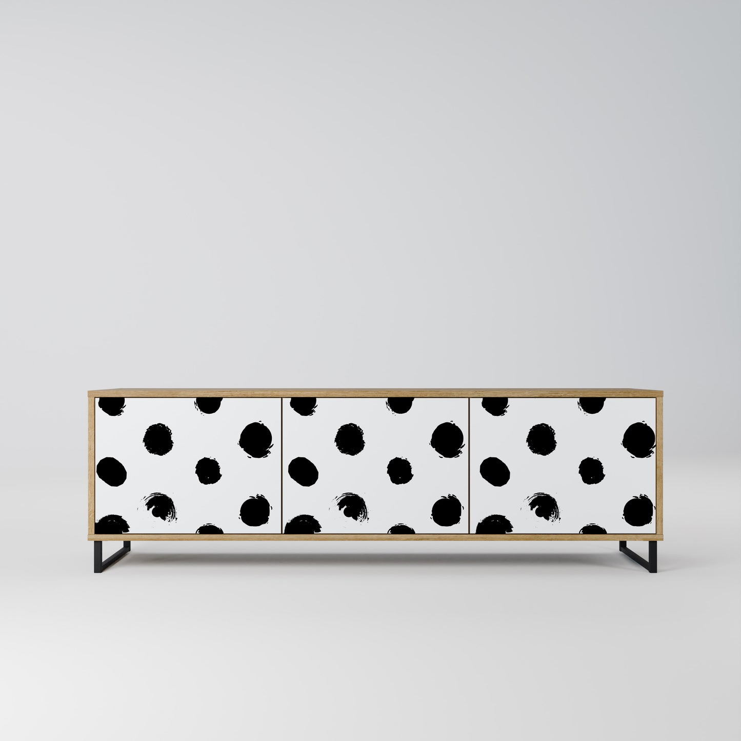 SLIPPING MINUTES 3-Door TV Stand in Oak Effect