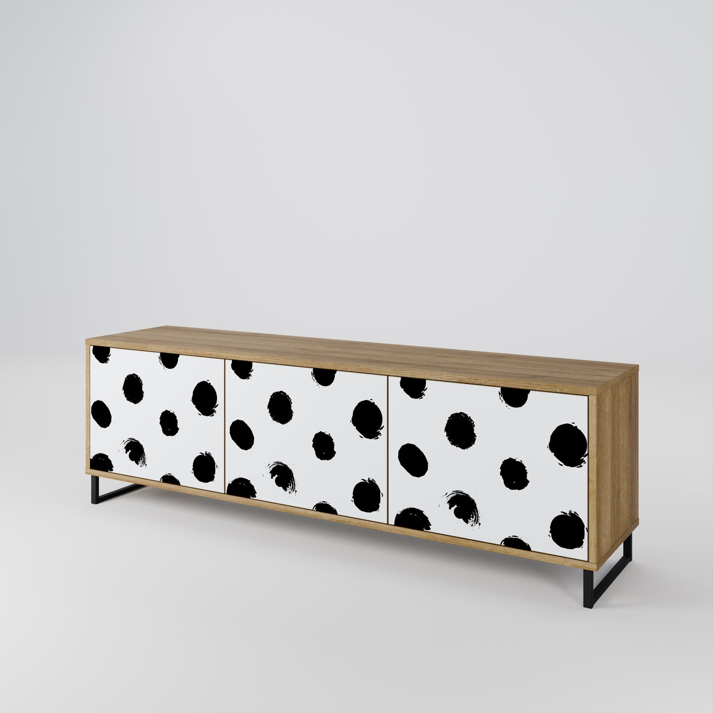 SLIPPING MINUTES 3-Door TV Stand in Oak Effect
