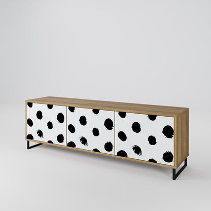 SLIPPING MINUTES 3-Door TV Stand in Oak Effect