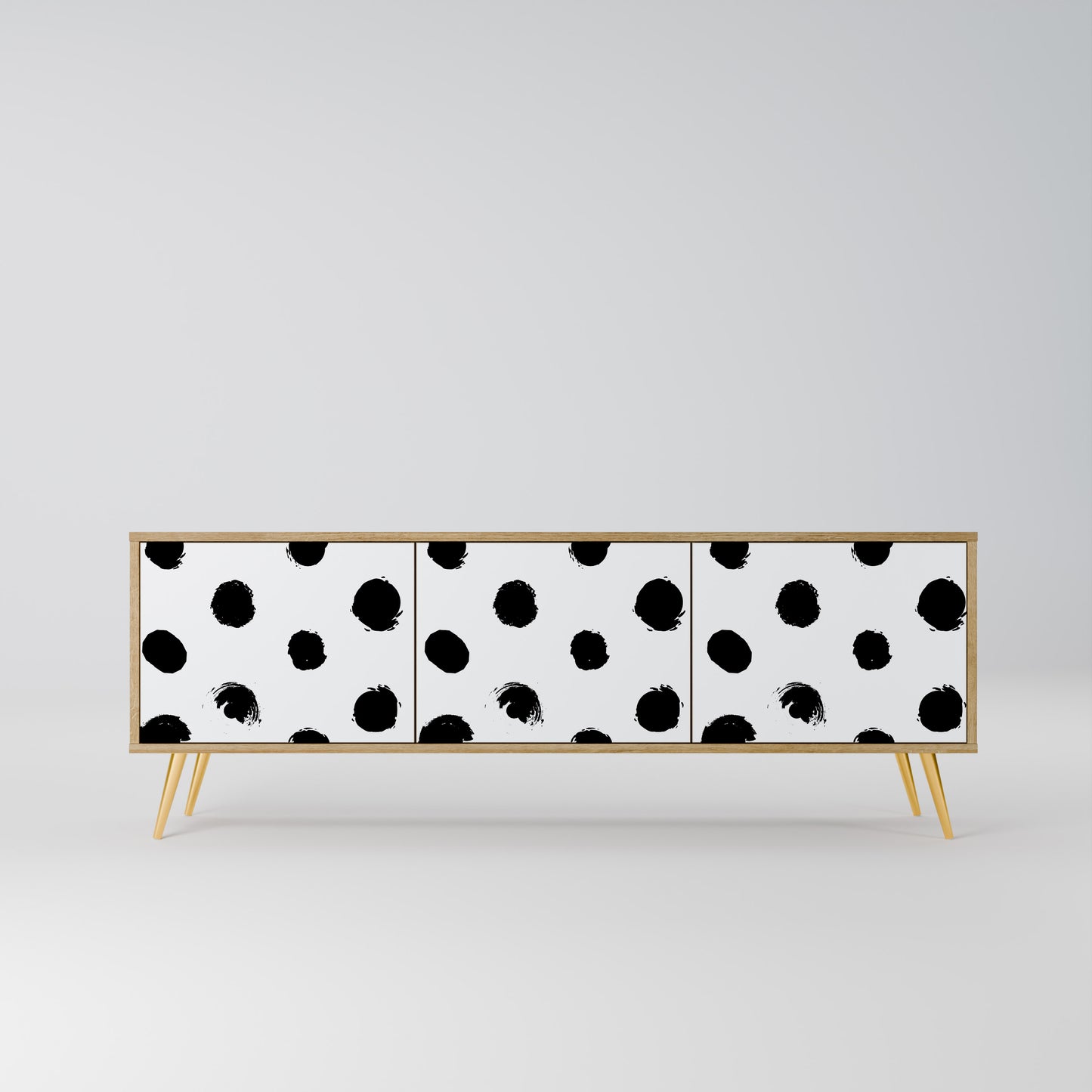 SLIPPING MINUTES 3-Door TV Stand in Oak Effect