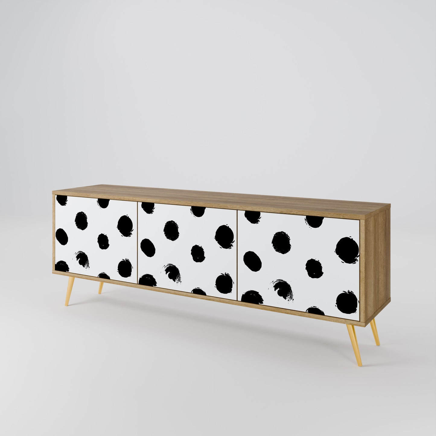 SLIPPING MINUTES 3-Door TV Stand in Oak Effect