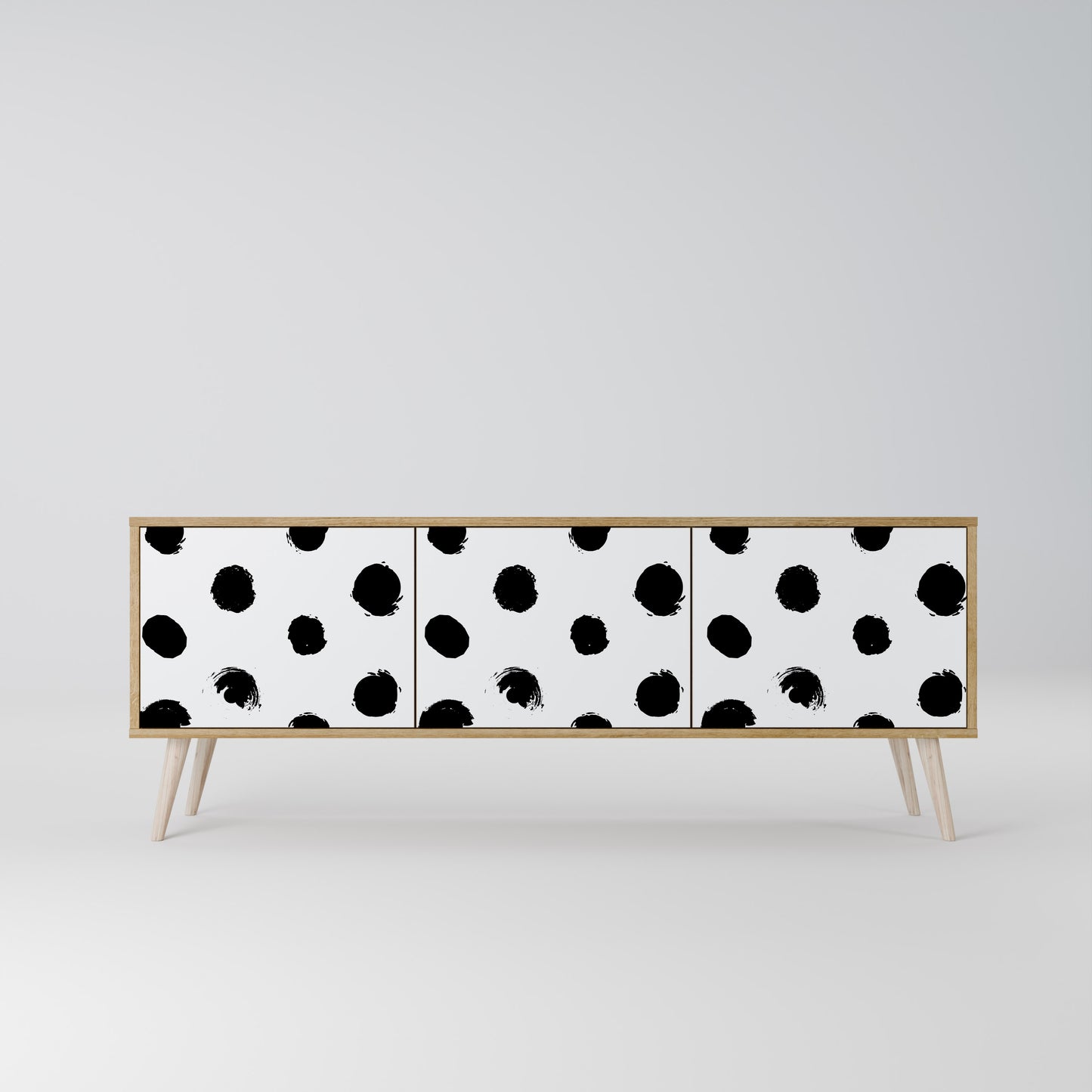 SLIPPING MINUTES 3-Door TV Stand in Oak Effect