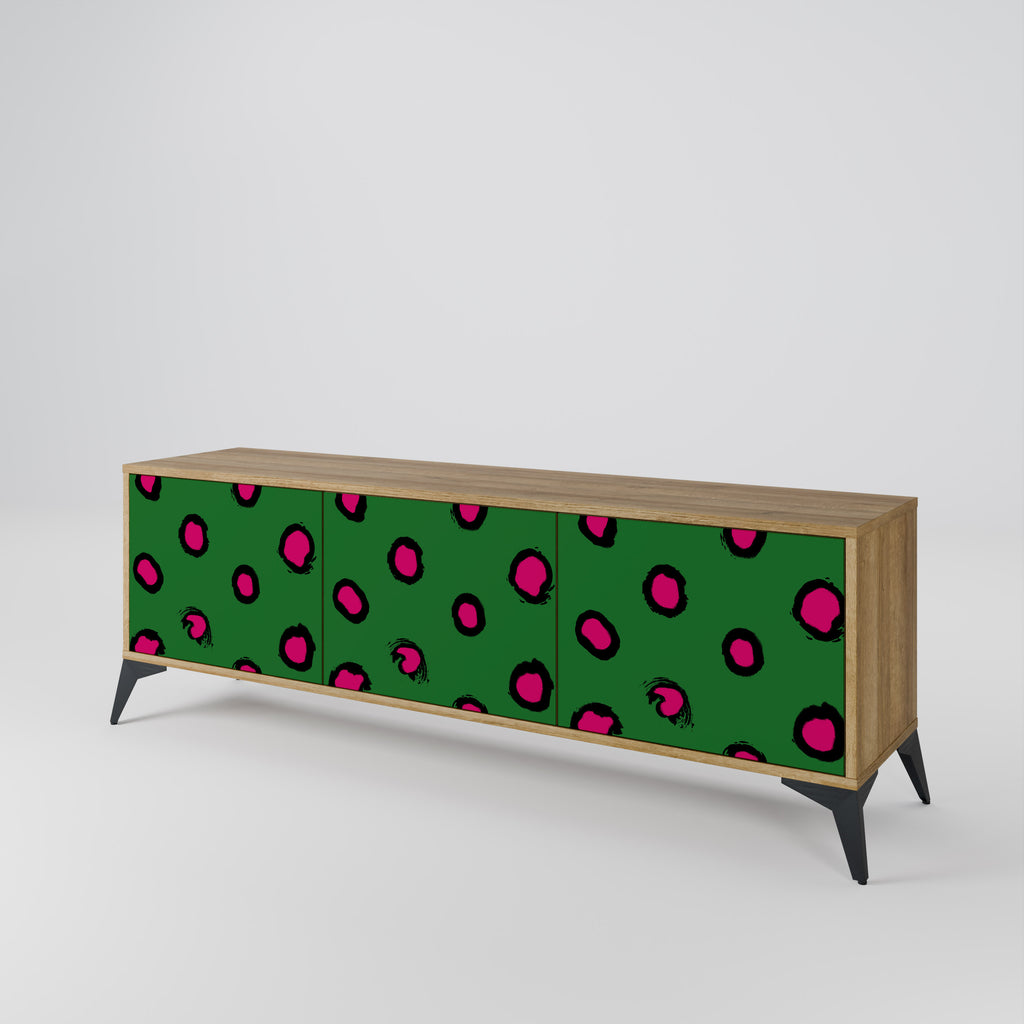 FUNKY SPOTS TV-bänk med 3 dörrar i ekeffekt