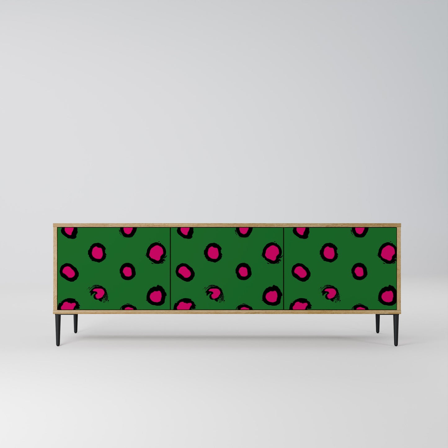 FUNKY SPOTS TV-bänk med 3 dörrar i ekeffekt