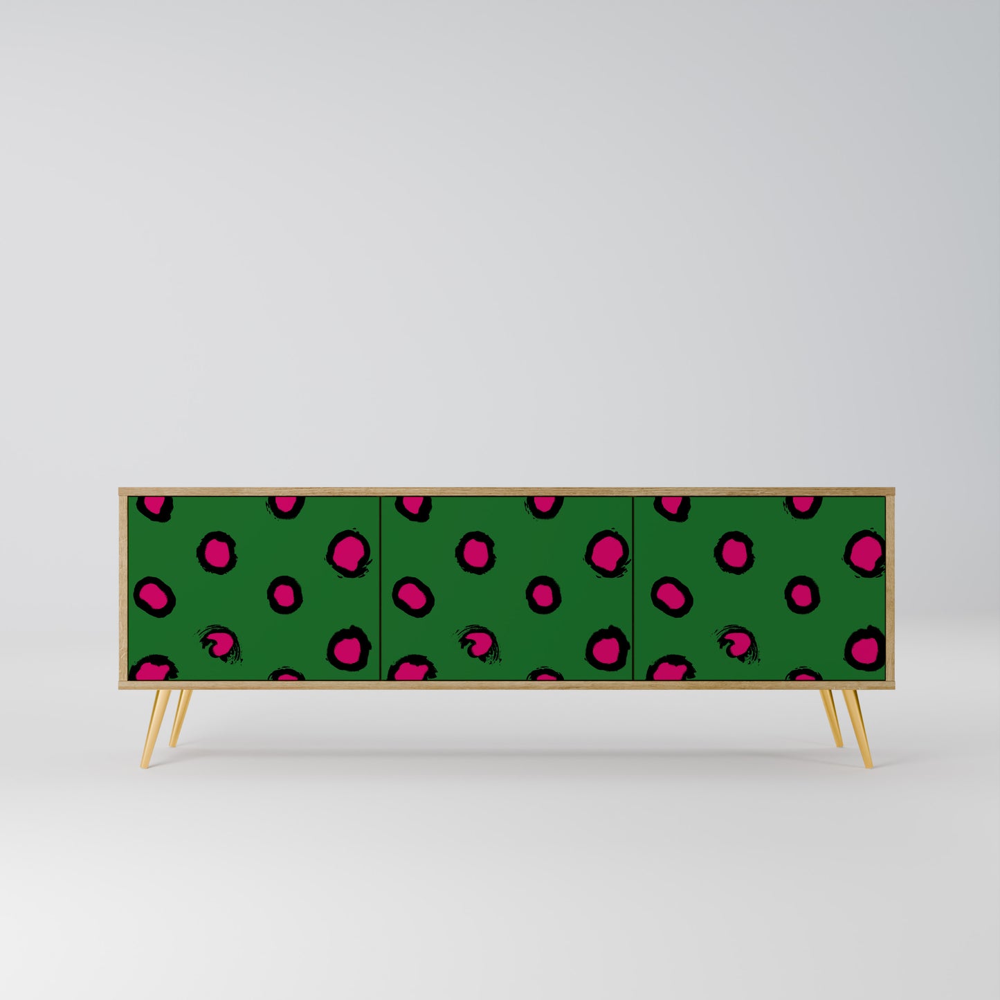 FUNKY SPOTS 3-Door TV Stand in Oak Effect