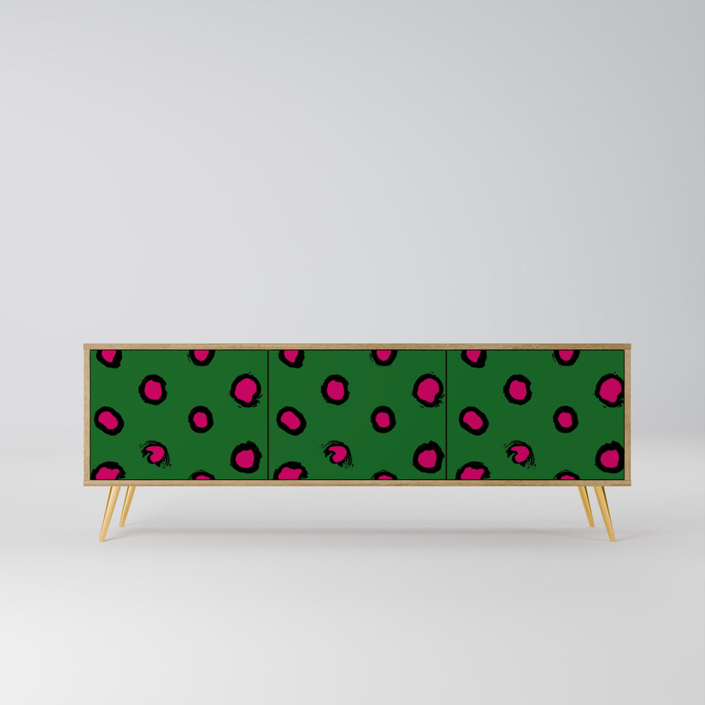 FUNKY SPOTS TV-bänk med 3 dörrar i ekeffekt