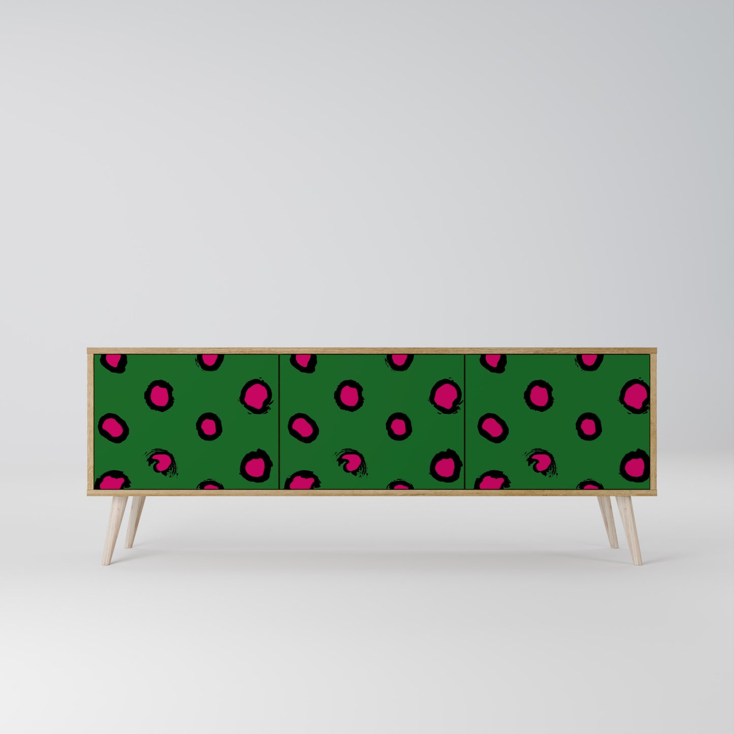 FUNKY SPOTS 3-Door TV Stand in Oak Effect