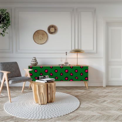 FUNKY SPOTS TV-bänk med 3 dörrar i ekeffekt
