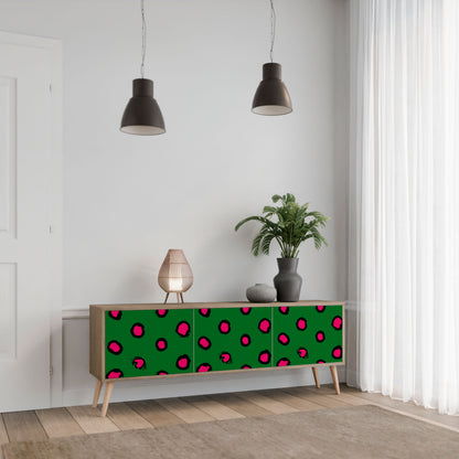 FUNKY SPOTS 3-Door TV Stand in Oak Effect