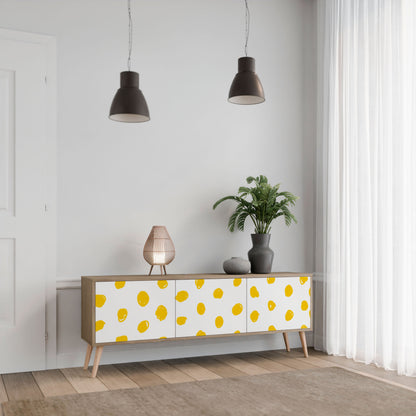 RADIANT REVERIE TV-bänk med 3 dörrar i ekeffekt