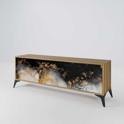MARBLE OF TOMMORROW 3-Door TV Stand in Oak Effect
