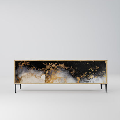 MARBLE OF TOMMORROW 3-Door TV Stand in Oak Effect