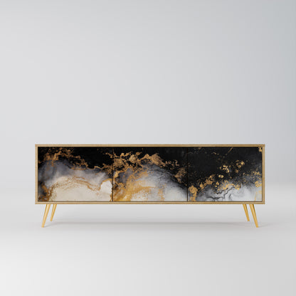 MARBLE OF TOMMORROW 3-Door TV Stand in Oak Effect