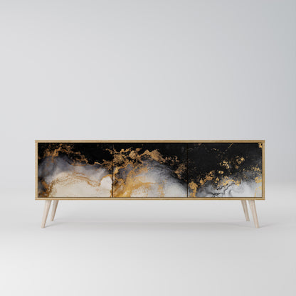 MARBLE OF TOMMORROW 3-Door TV Stand in Oak Effect
