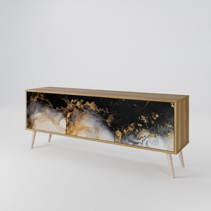 MARBLE OF TOMMORROW 3-Door TV Stand in Oak Effect