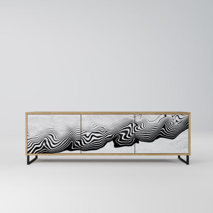 MONOCHROME MIRAGE 3-Door TV Stand in Oak Effect