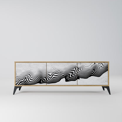 MONOCHROME MIRAGE 3-Door TV Stand in Oak Effect
