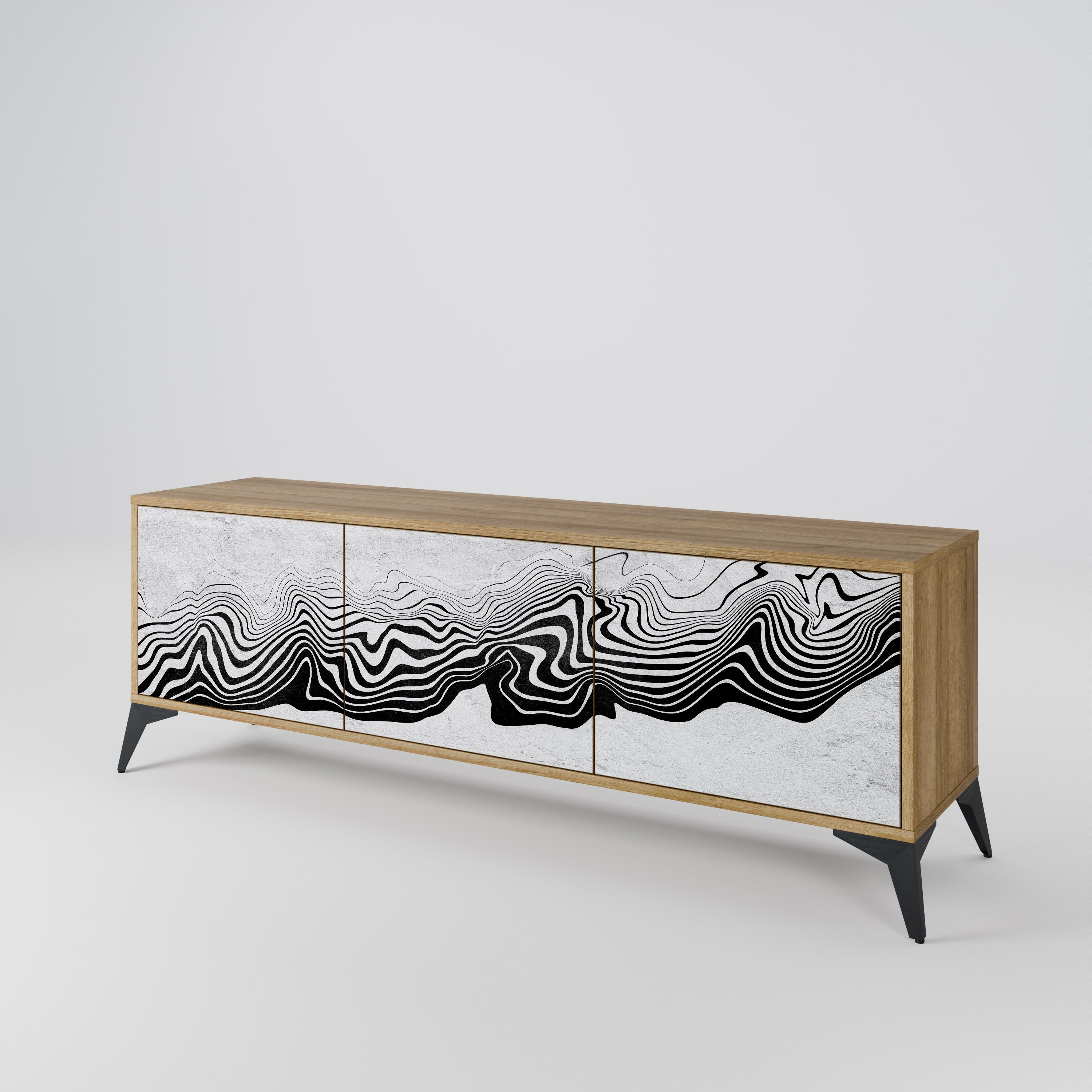MONOCHROME MIRAGE TV-bänk med 3 dörrar
