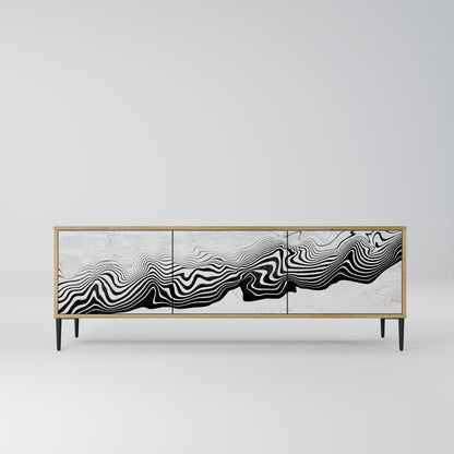 MONOCHROME MIRAGE 3-Door TV Stand in Oak Effect
