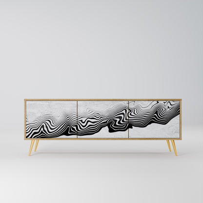 MONOCHROME MIRAGE 3-Door TV Stand in Oak Effect