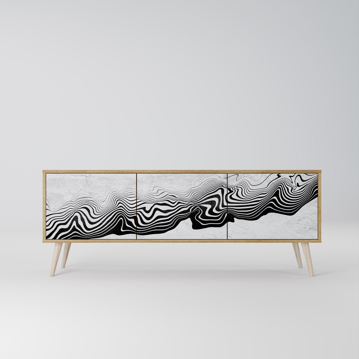 MONOCHROME MIRAGE TV-bänk med 3 dörrar