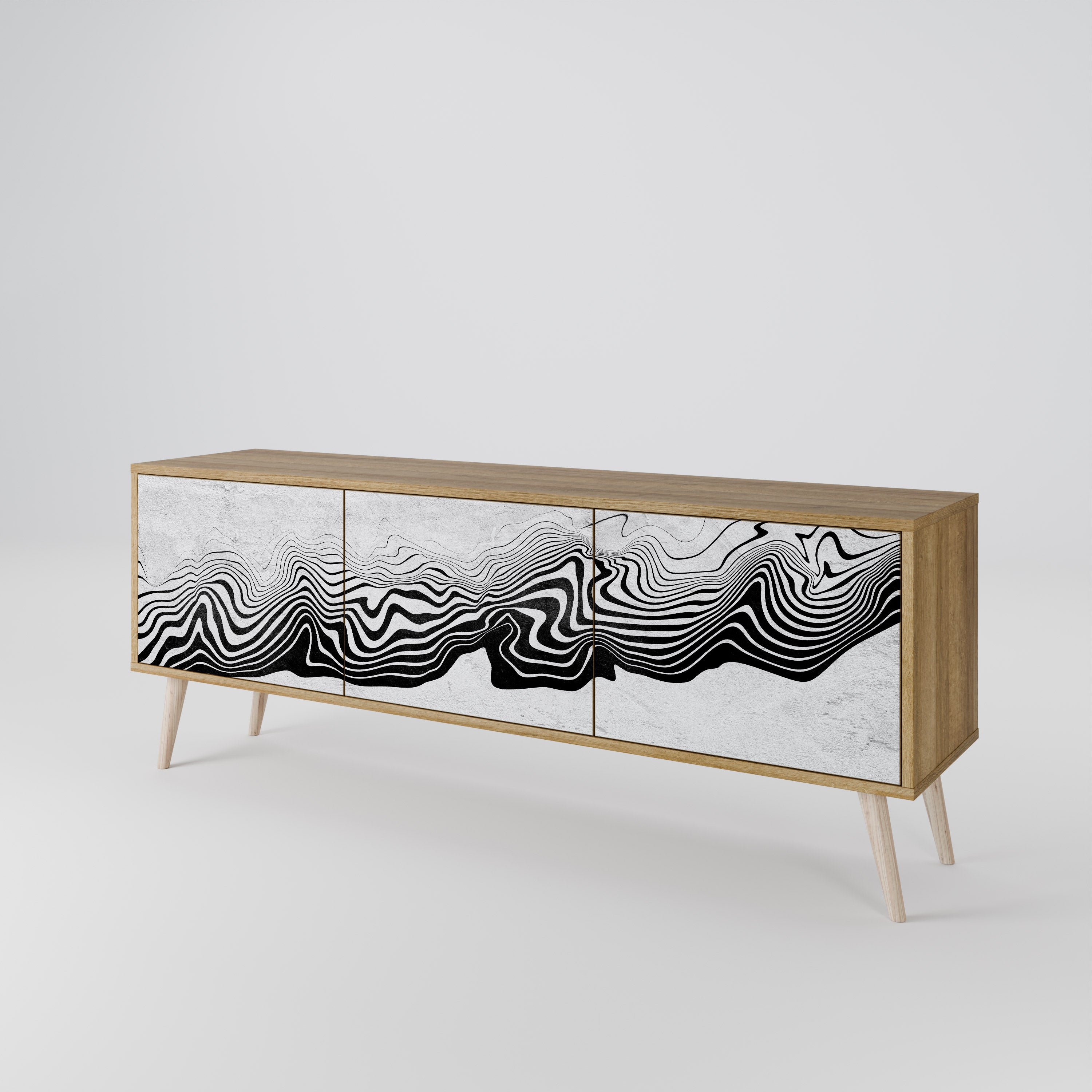 MONOCHROME MIRAGE TV-bänk med 3 dörrar