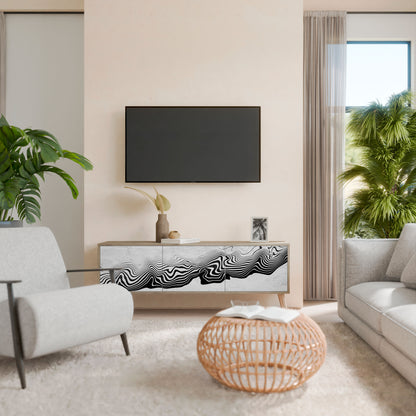 MONOCHROME MIRAGE 3-Door TV Stand in Oak Effect