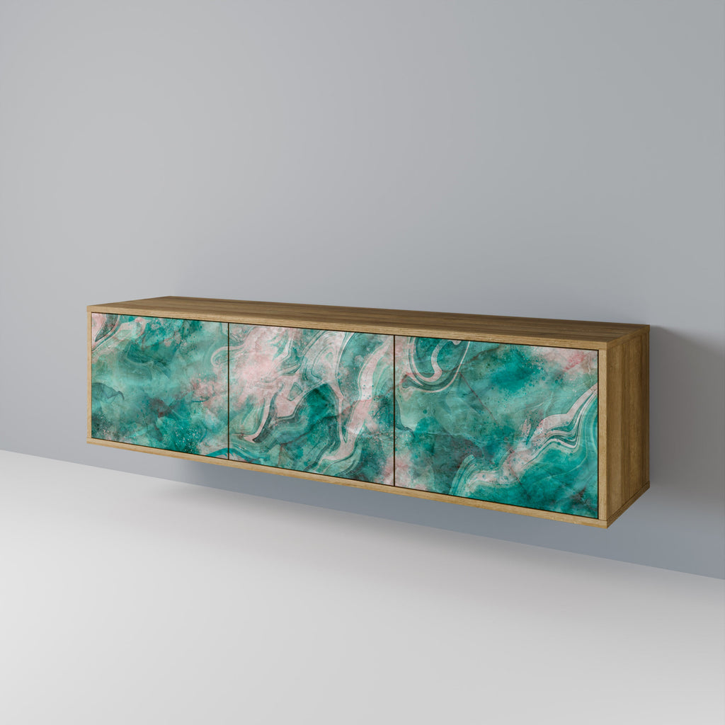 ABSTRACT ALCHEMY TV-bänk med 3 dörrar i ekeffekt