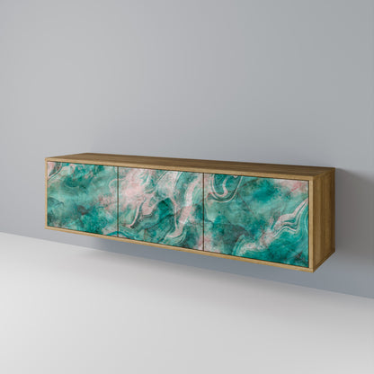 ABSTRACT ALCHEMY 3-Door TV Stand in Oak Effect