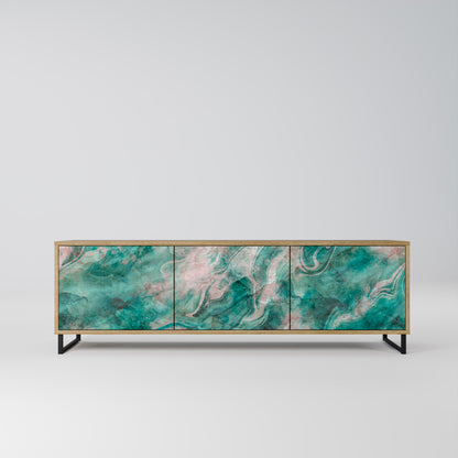 ABSTRACT ALCHEMY 3-Door TV Stand in Oak Effect