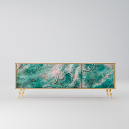 ABSTRACT ALCHEMY 3-Door TV Stand in Oak Effect